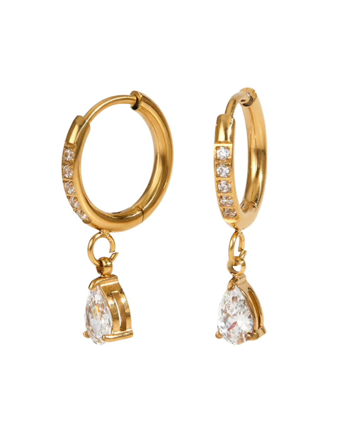 Huggies con gota de zirconia