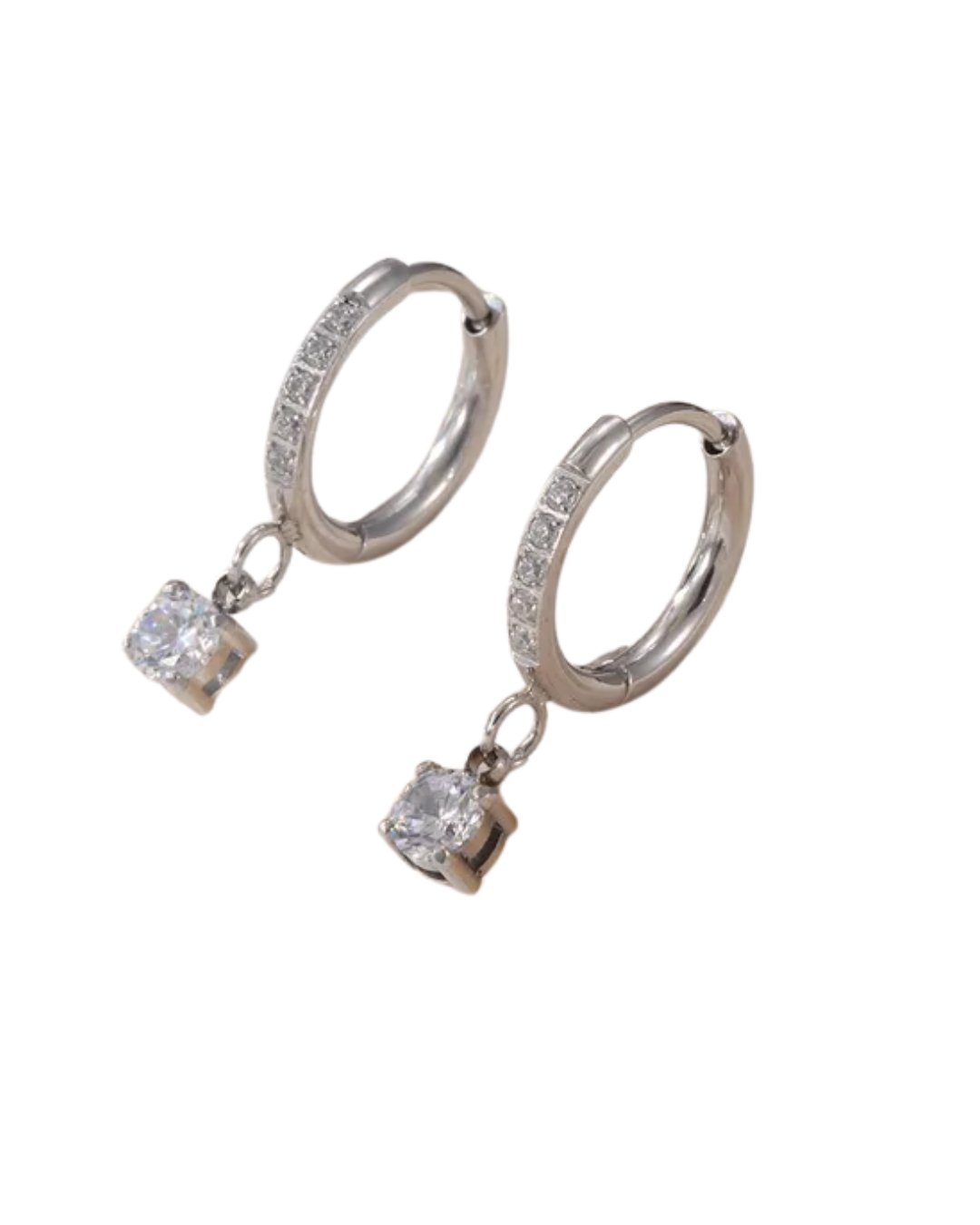 Huggies con zirconia colgante