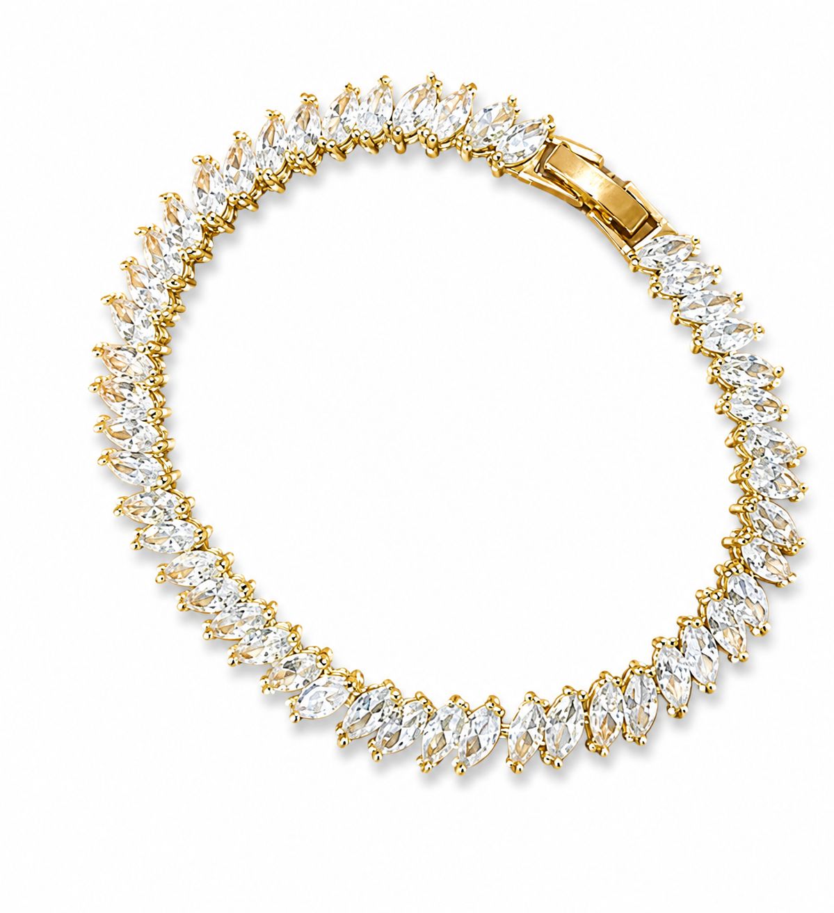 Pulsera con zirconias ovaladas