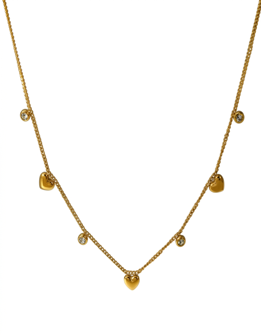 Collar corazón y zirconias