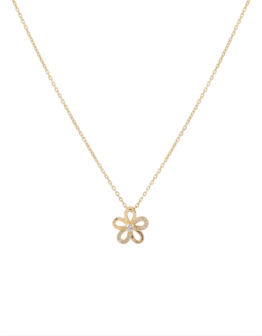 Collar con dije de flor dorado