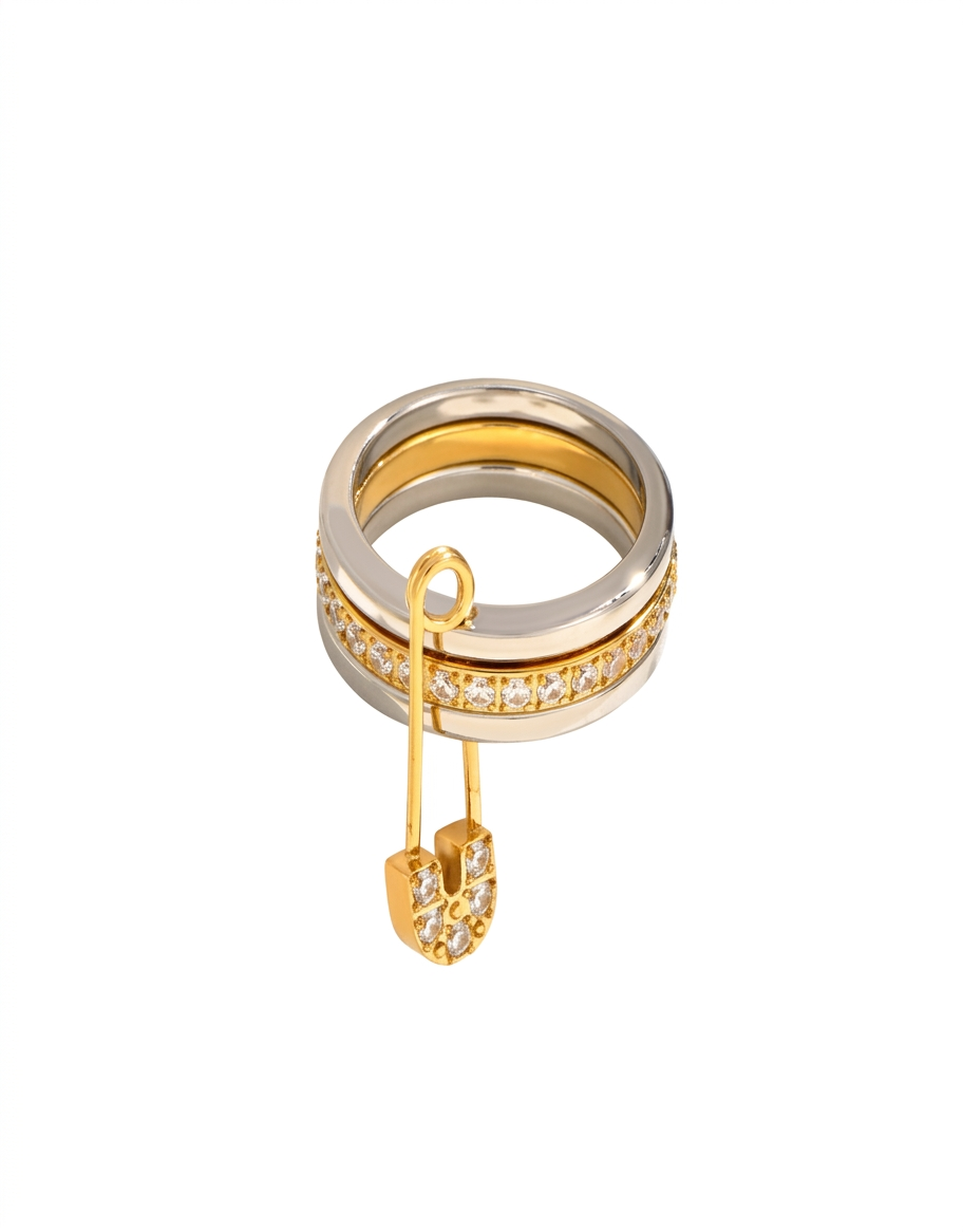 Anillo con segurito bicolor
