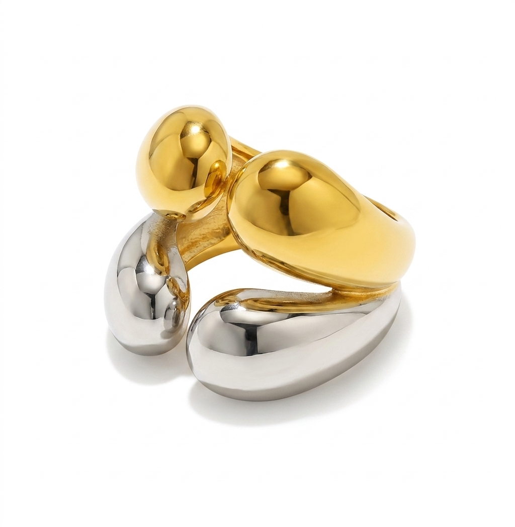 Anillo bicolor Chunky 4