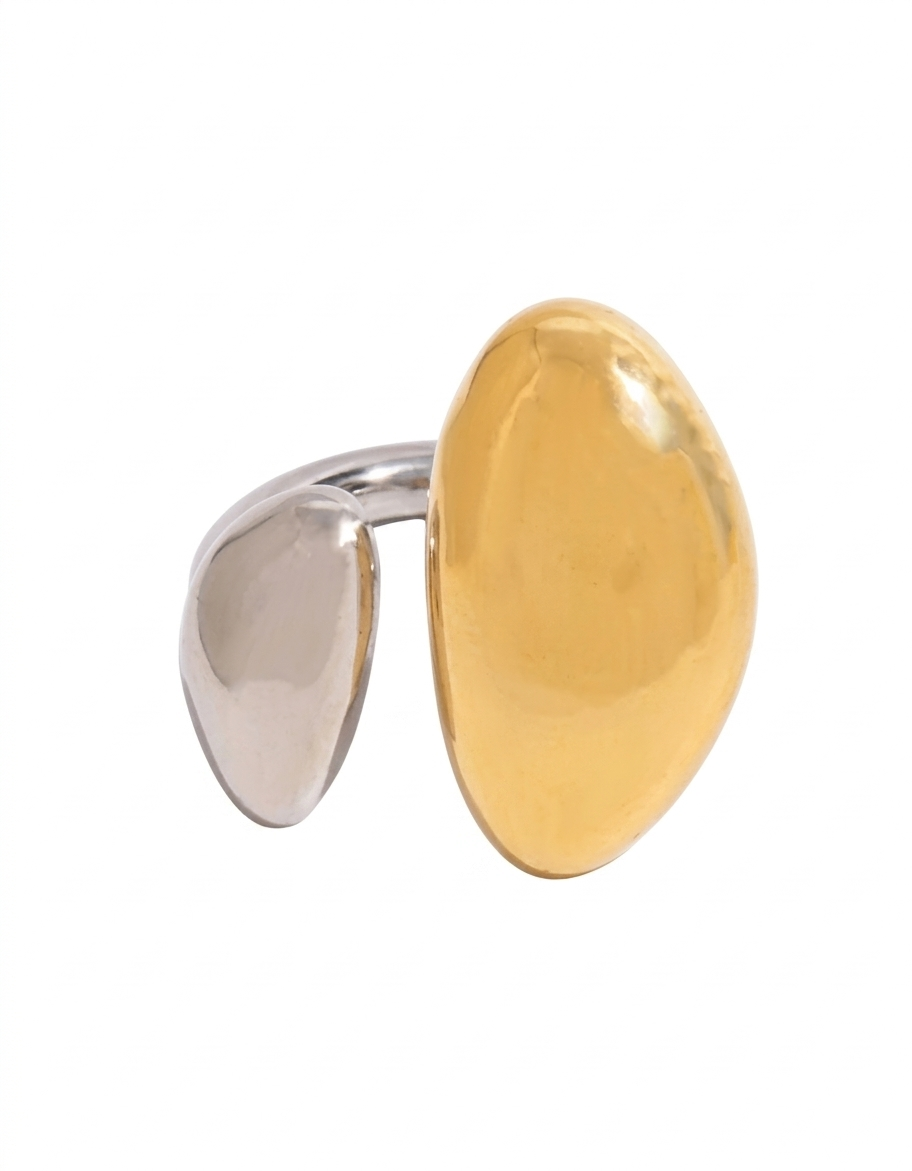 Anillo bicolor dos rocas