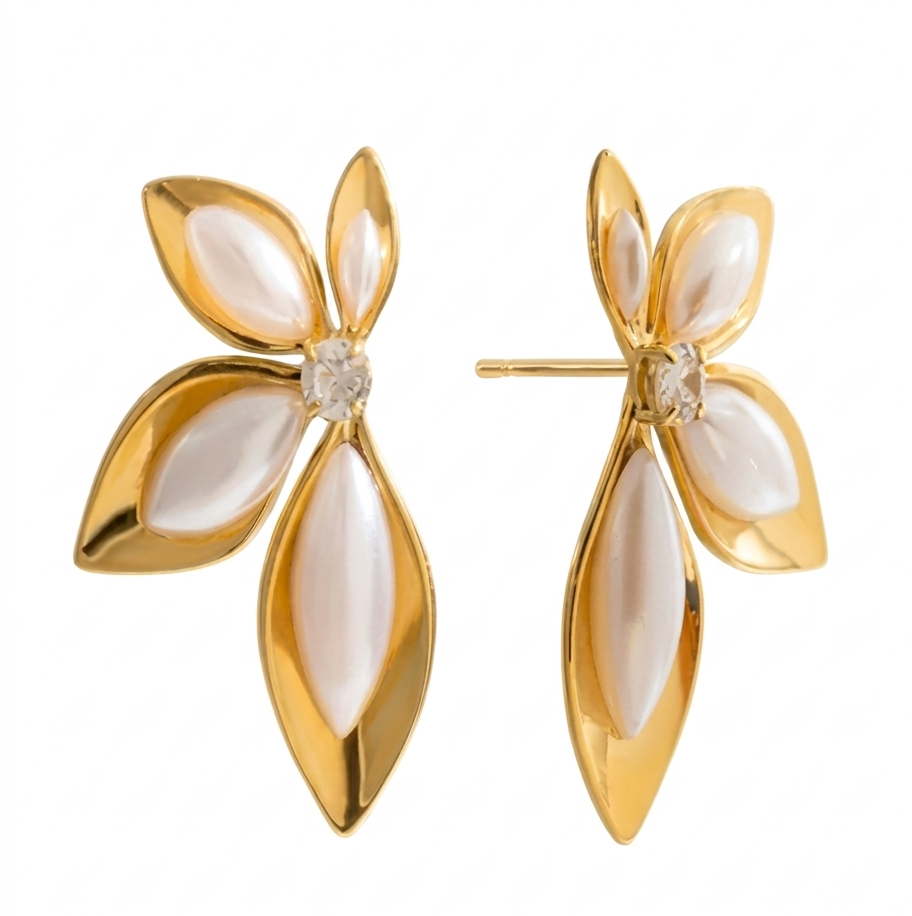 Aretes Flor Perla